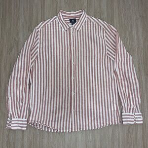 H&M Red and White Striped Casual Shirt
